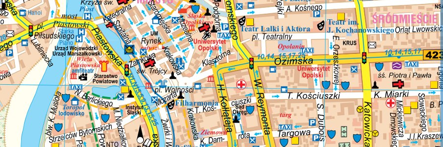 Okładka Ścienna mapa Opola w nowych granicach administracyjnych