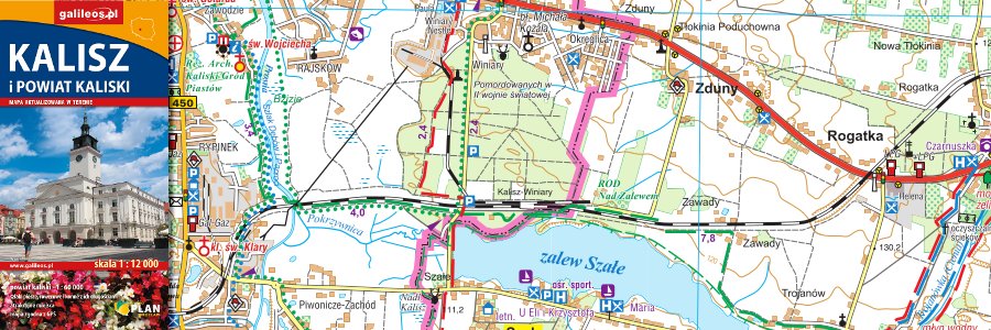 Okładka Mapa powiatu kaliskiego z planem Kalisza