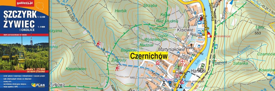 Okładka Mapa Szczyrk, Żywiec i okolice 1 : 25 000