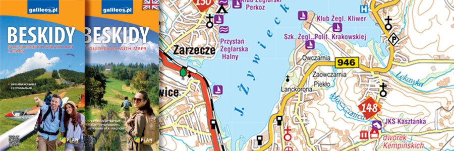 Okładka Beskidy przewodnik po atrakcjach z mapą