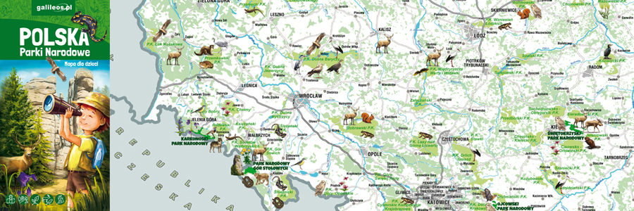 Okładka Polska Parki Narodowe – mapa dla dzieci